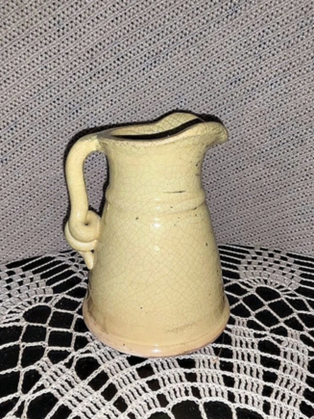 Crackle Glaze Ceramic Pitcher in Yellow